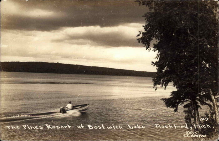 The Pines at Bostwick Lake - Vintage Post Card